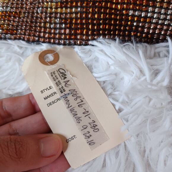 VTG Banana Republic Beaded Stretch Belt bohemian, hippie-inspired design S - Picture 3 of 5